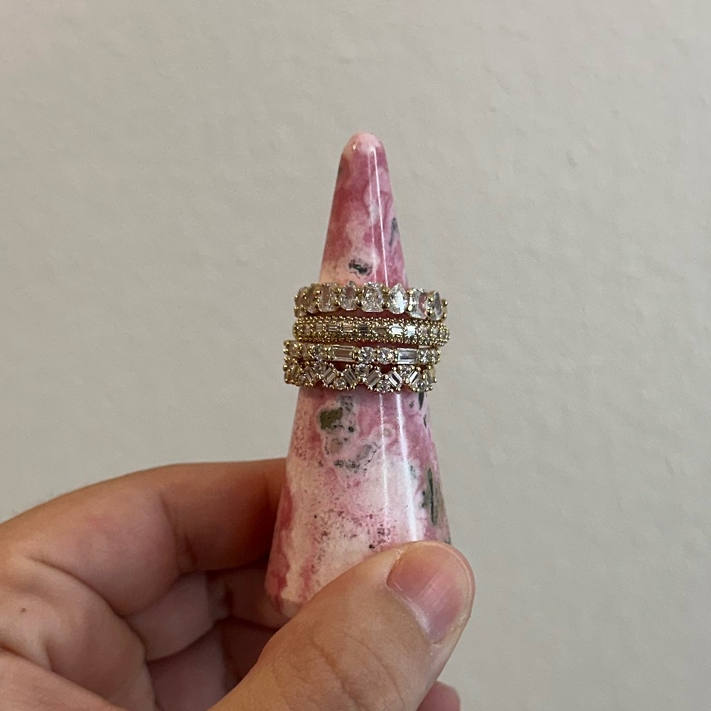 Dazzling Gold Delicate ring stack